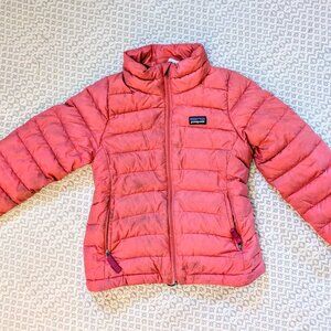 Patagonia kids xs 5-6 down sweater zip pink orange